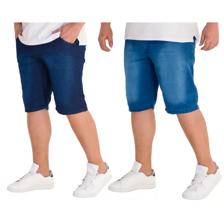 Kit 2 Bermudas Jeans Masculina Pequenos Defeitos A