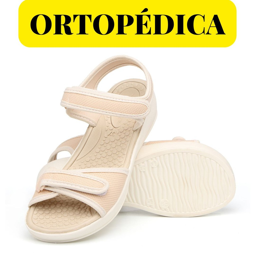 Sandália Feminina Palmilha Massageadora Conforto Para Pés Mod Ultraconforto Esporão Idosa Papete