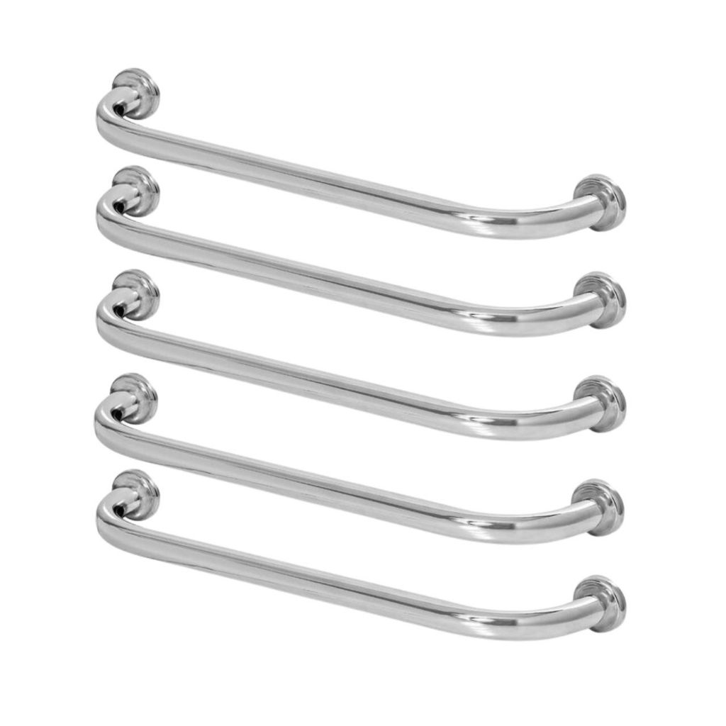 KIt 5 Unidades Barras Apoio Alça Aço Inoxidável 80cm Idoso Deficiente Resistente