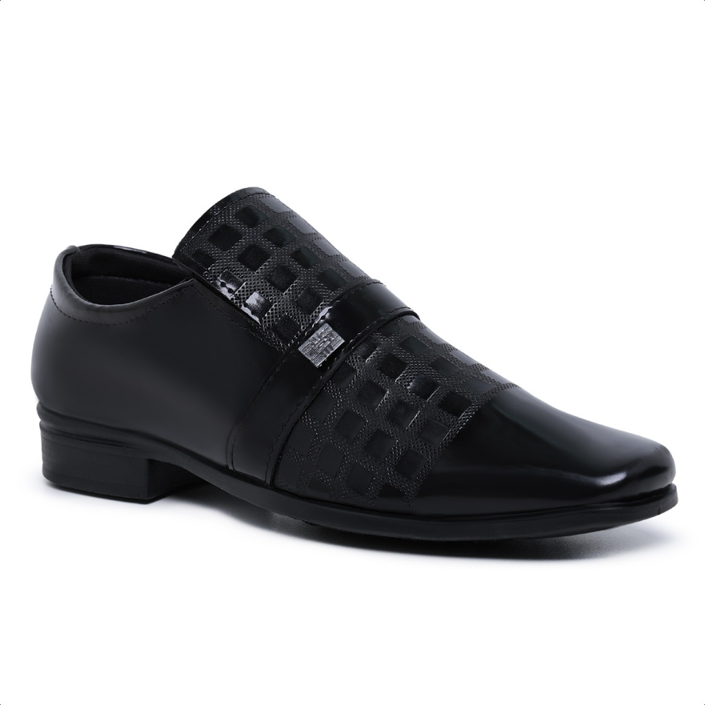 Sapato Social Masculino Couro Napa Sintético Preto Moda Bancária