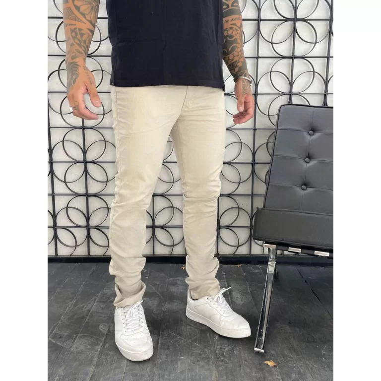 Calça Sarja Masculina Com Lycra Costura Reforçad