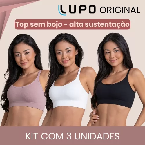Kit 3 Top Power Lupo Básico Adulto Sem Costura Or