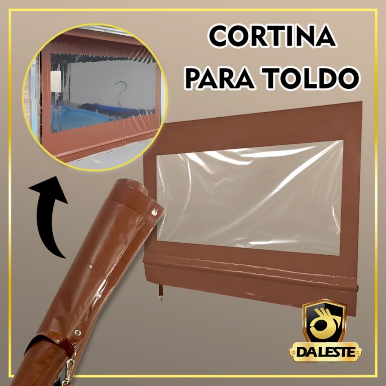Cortina Toldo Com Visor Lona Impermeável Dupla Fa