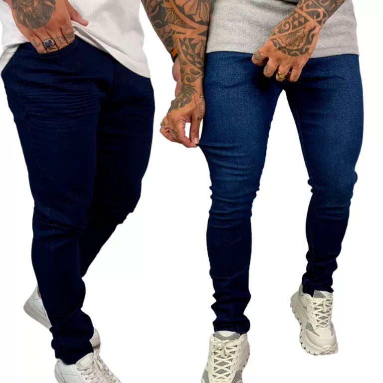 Calça Jeans Masculina Skinny Lisa Básica Com Lyc