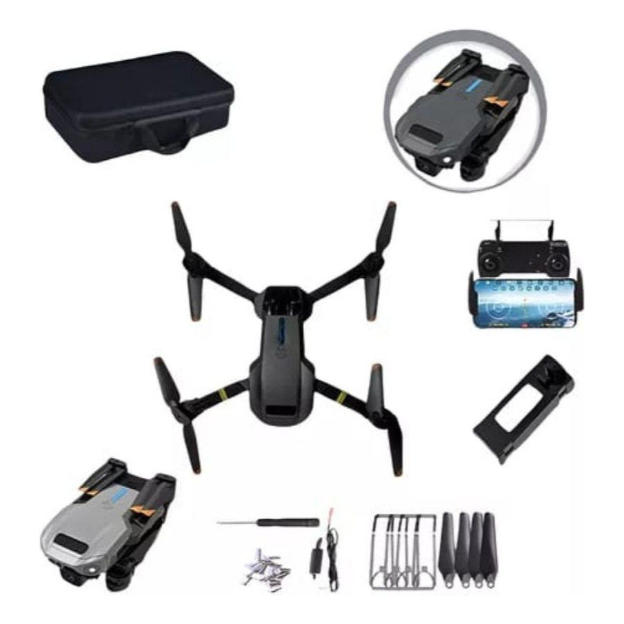 Mini Drone Infantil Quadricóptero Retrátil Com Câmera Dupla + Controle Remoto E Case de Transporte