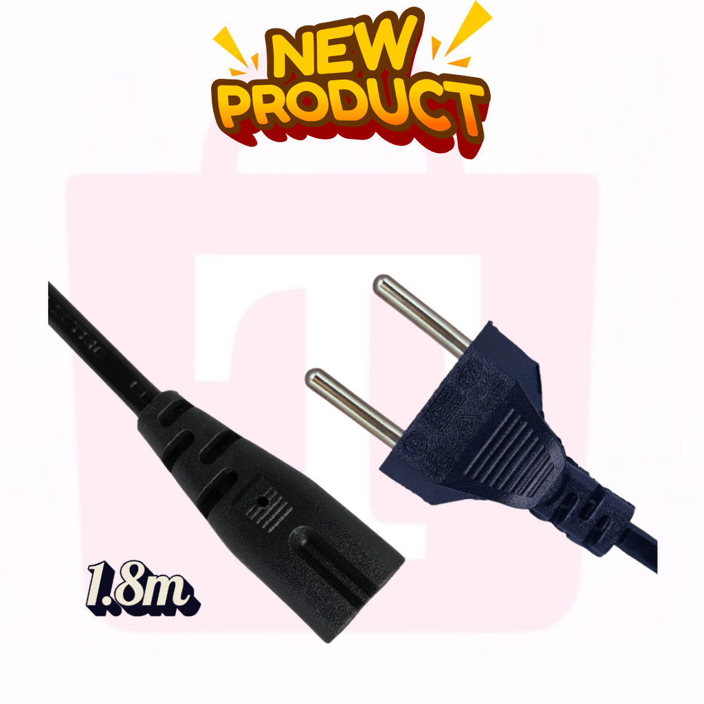 Cabo de Energia Bipolar  – Compatível com PS3, PS4, Impressoras, Rádios e Mais
