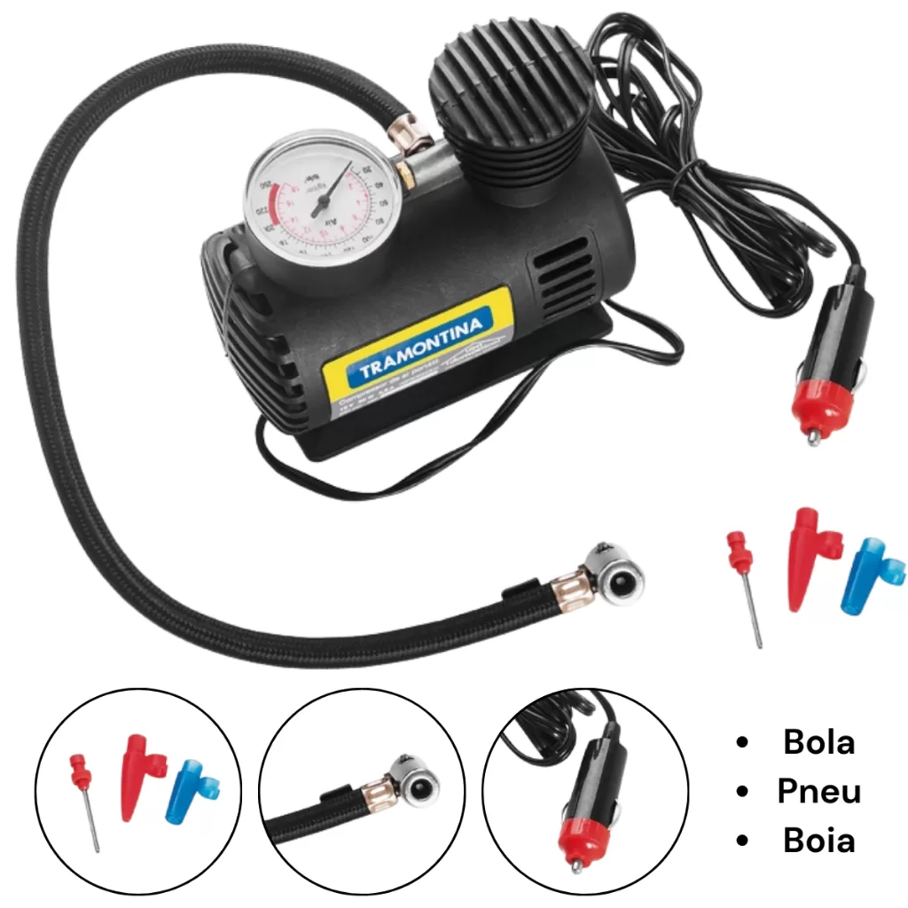 Mini Compressor de Ar Portátil Tramontina 12V para Carros 42330/001