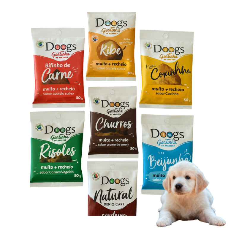 Kit 7 Petiscos Pet Funcionais Doces e Salgados Sup