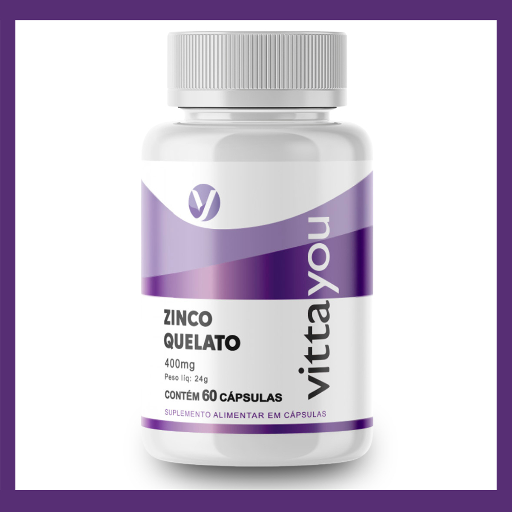 Zinco Quelato 400mg  Cápsulas de Alta Qualidade para Saúde