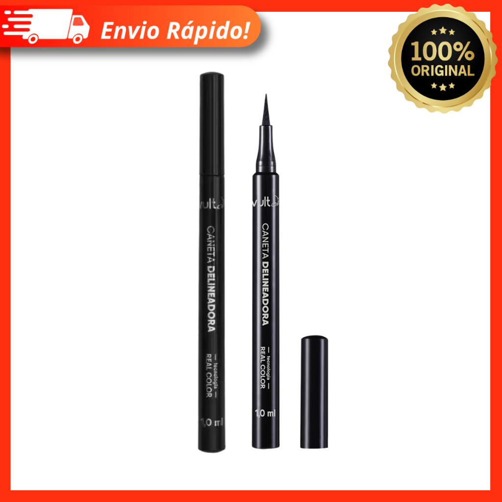 Caneta Delineadora Olhos Preta Real Color 1ml – Vult 100% Original