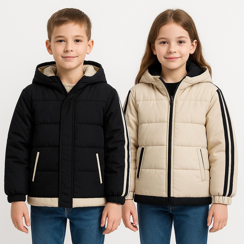 Jaqueta Bobojaco punho punho elastico e faixa puffer Infantil Grosso especial pra frio com capuz Men