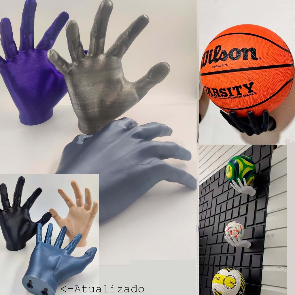 Suporte mão de Parede Bola de Futsal Basquete Vôlei Futebol Americano handebol Decoração atualizado