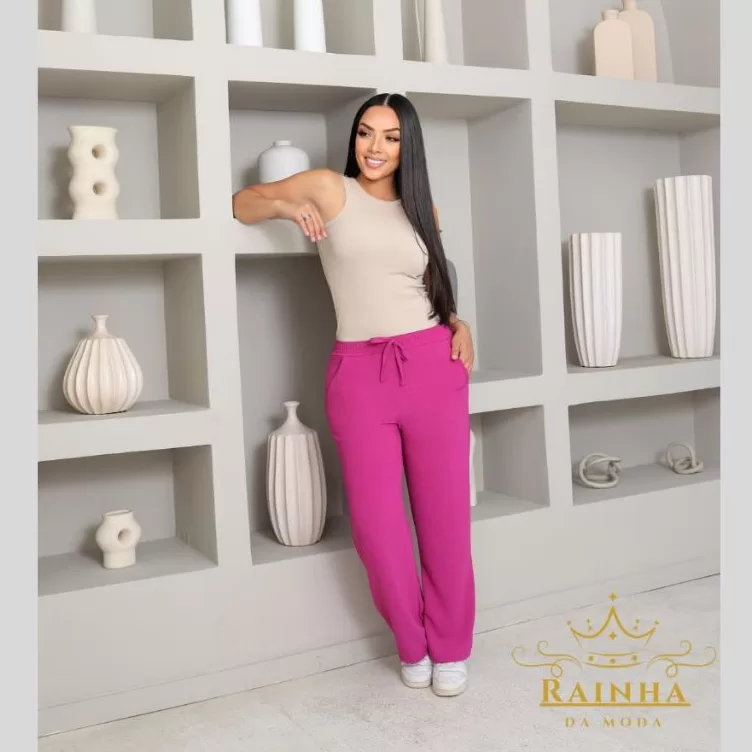 Calça Feminina Duna PANTALONA com Bolso  Leve Cas