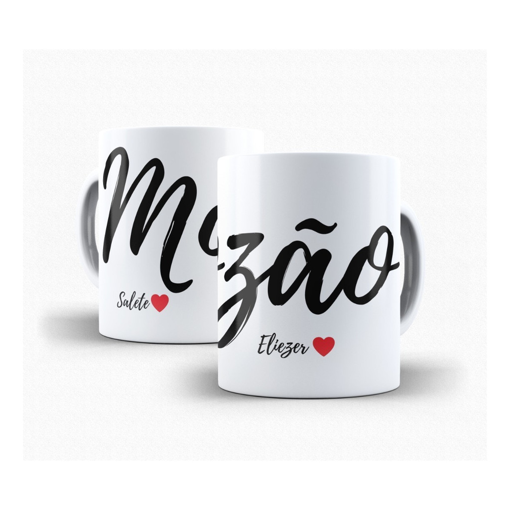 2 Xícaras Mozão Combinando Presente Personalizado Casal Top