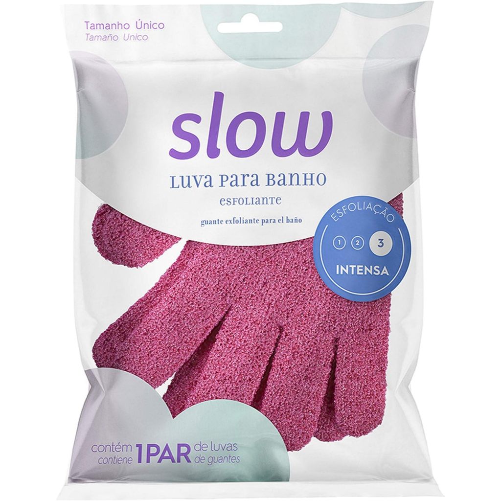 Luva Esfoliante Lanossi Linha Slow – 1 Par Rosa ou Roxa | Nível Intenso | Cuidado e Renovação Pele