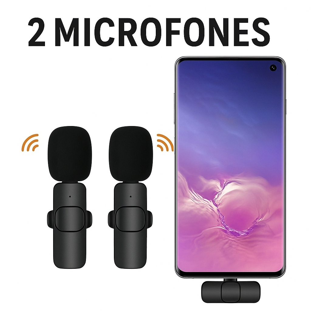 Microfone de Lapela Duplo sem Fio Profissional K9