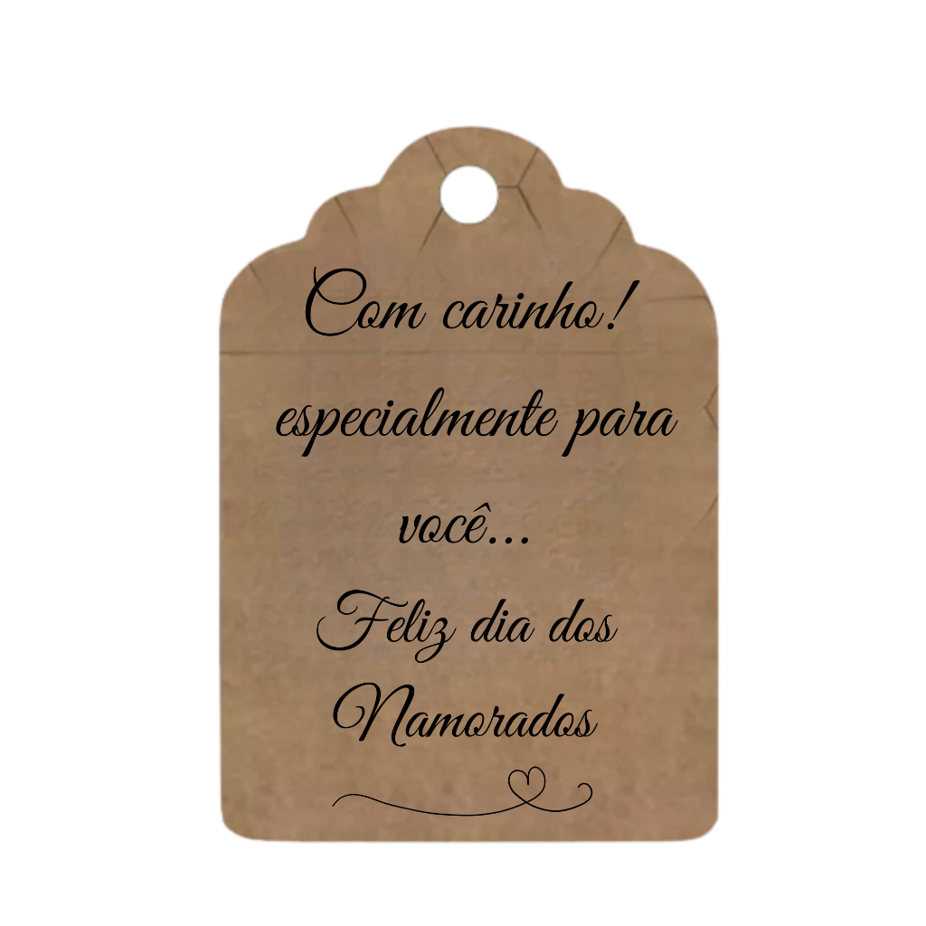 100 Tag Kraft Dia dos Namorados tam 7×4 sem Cordão Sisal Incluso