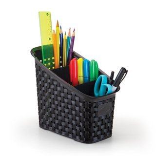 Organizador Multiuso Plastico Rattan Preto Para Ar