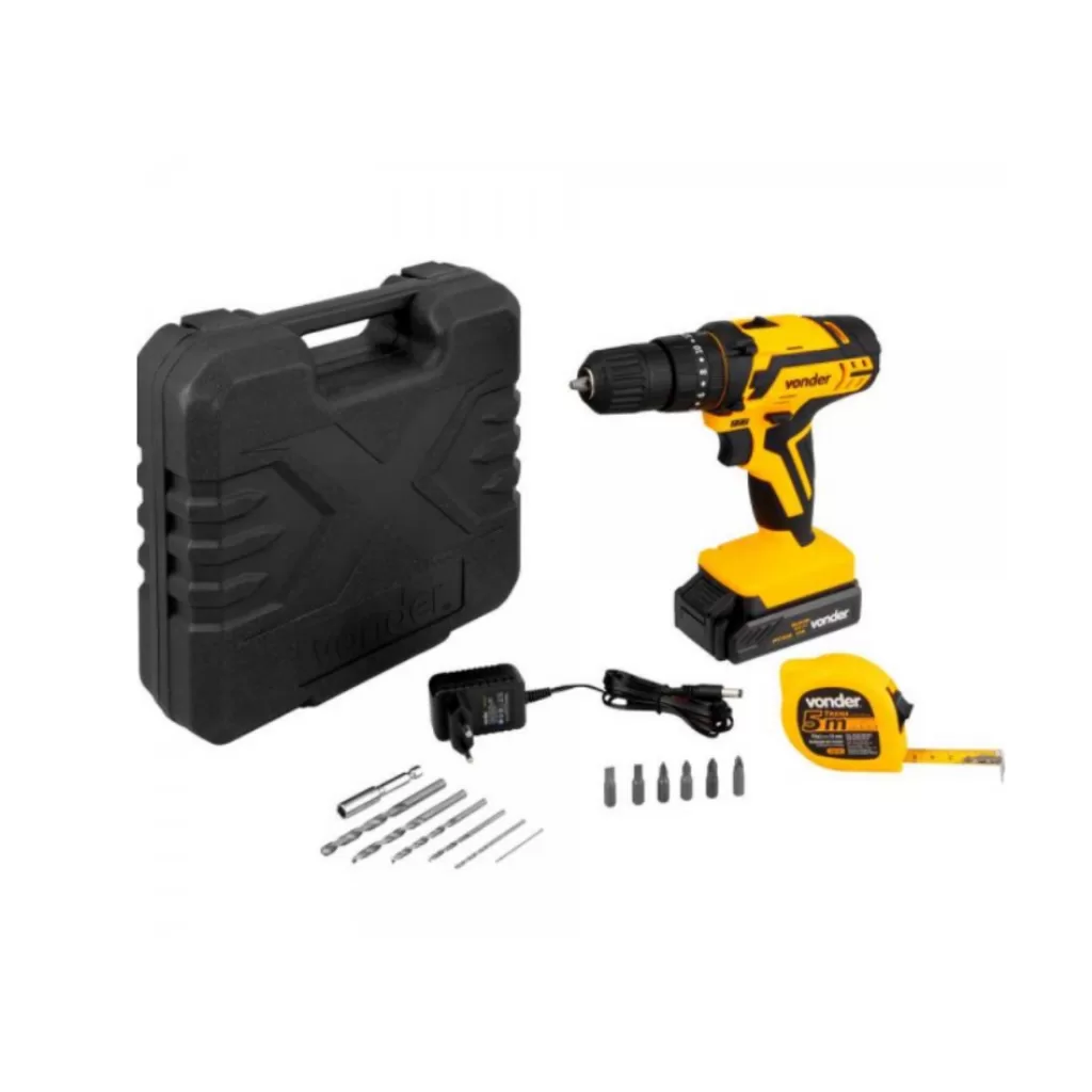Furadeira Parafusadeira 3/8 Bateria 12V + Acessórios PFV012I Vonder