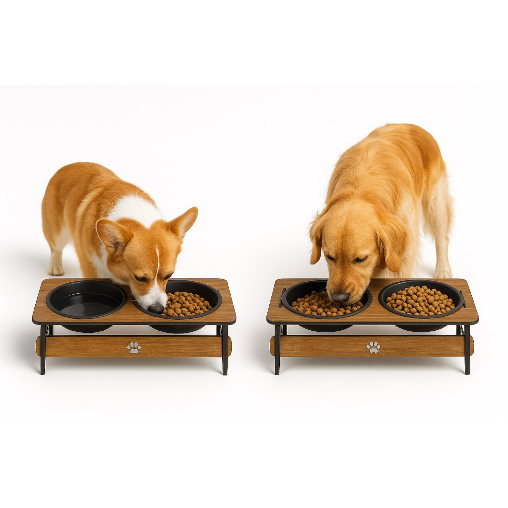 Kit 2 Comedouro Pet Suspenso Para Gato e Cachorro MDF