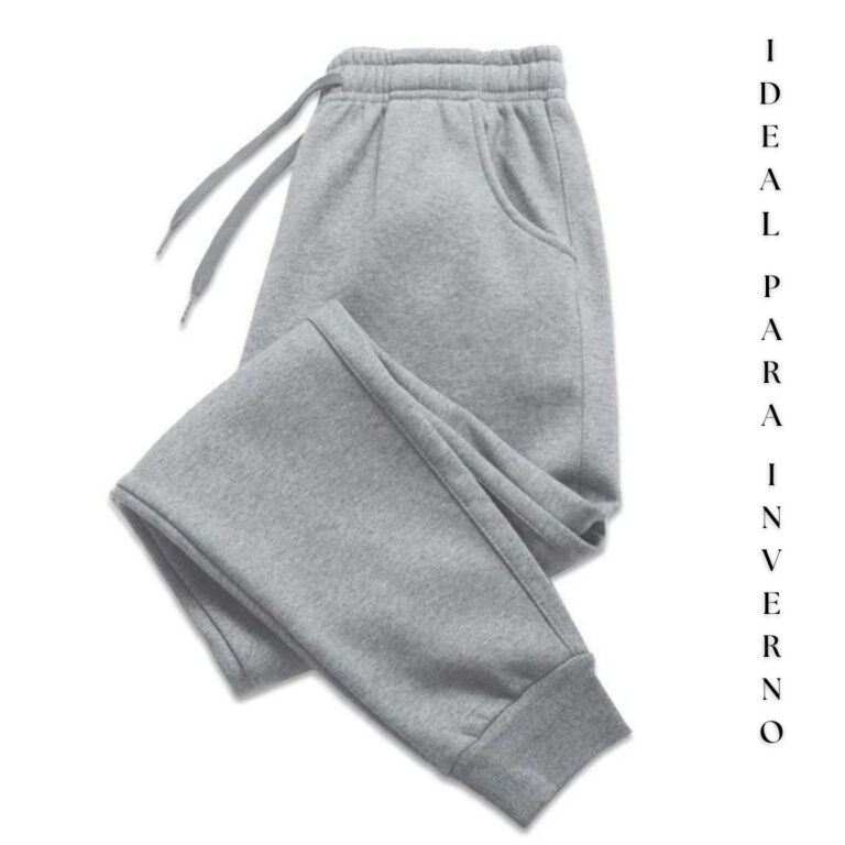 Calça De Moletom Unissex Tecido Peluciado Ideal P
