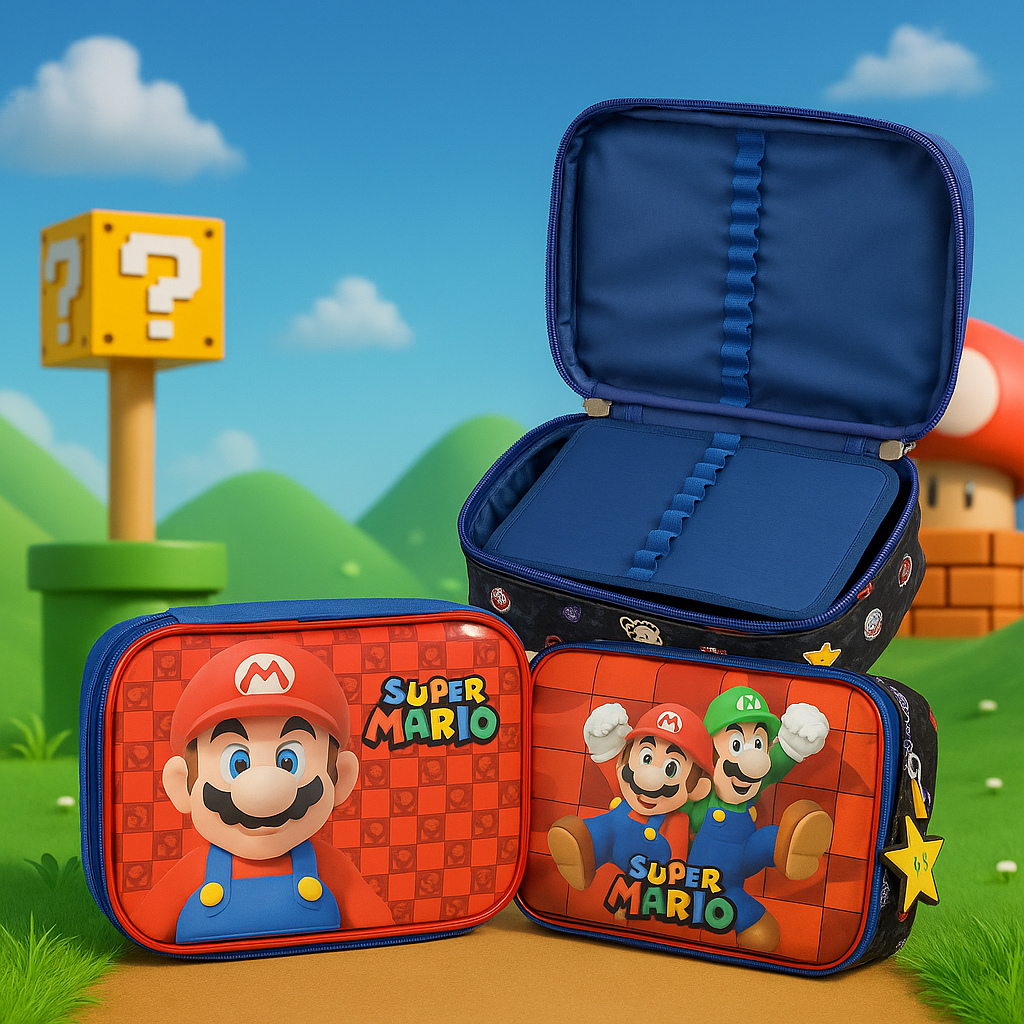 ESTOJO PASTA SUPER MARIO / SUPER NINTENDO / LUXCEL
