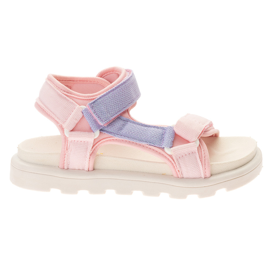 Papete Infantil Feminina Sandalia Confortável Original Rosa Com Enfeite Flor Cereja