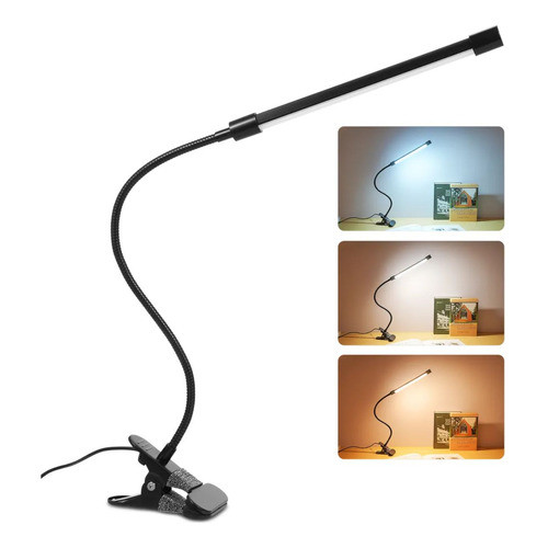 Luminária Luz Mesa Led Usb Flexível Clipe Leitur