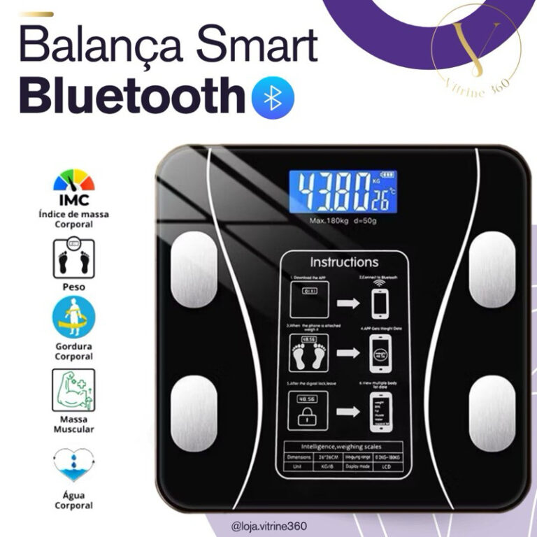 Balança Corporal Bioimpedância Profissional Blue
