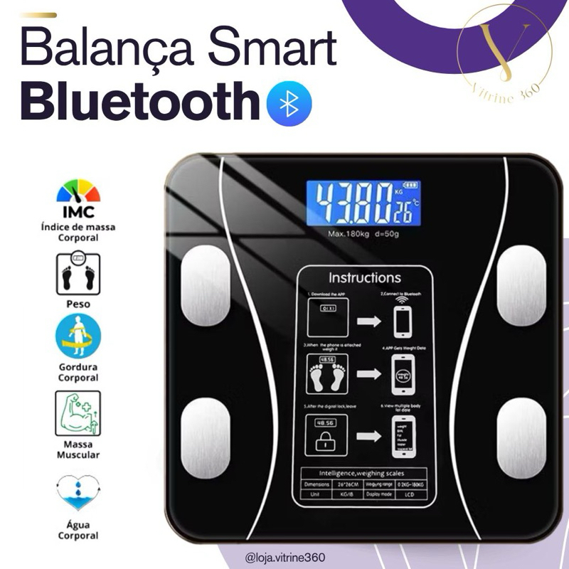 Balança Corporal Bioimpedância Profissional Bluetooth – balança multifuncional, balança inteligente