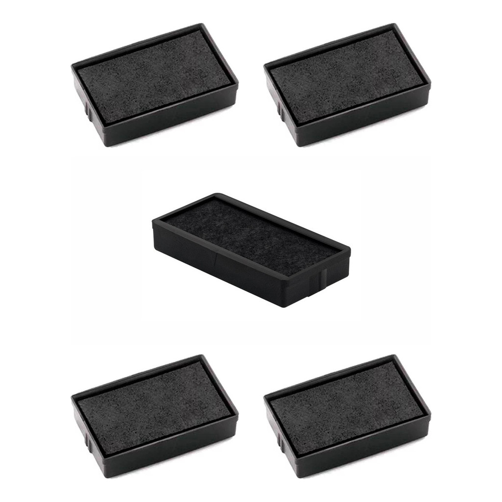 Kit 5 Refil Almofada Preto Carimbos Automáticos – 14x38mm