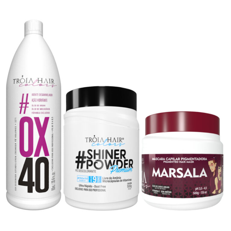 Pó Descolorante Premium + OX 40 + Troia Colors &#