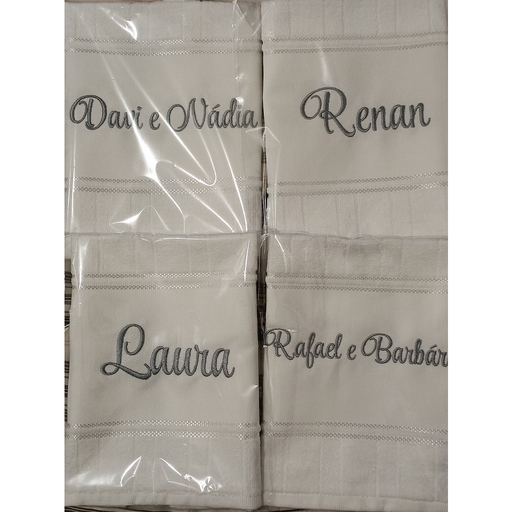 Kit com 100 toalhas 30x45cm + nome bordado