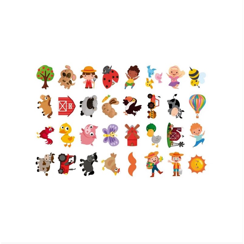 Tatuagens Temporárias 32 pçs – Fazendinha