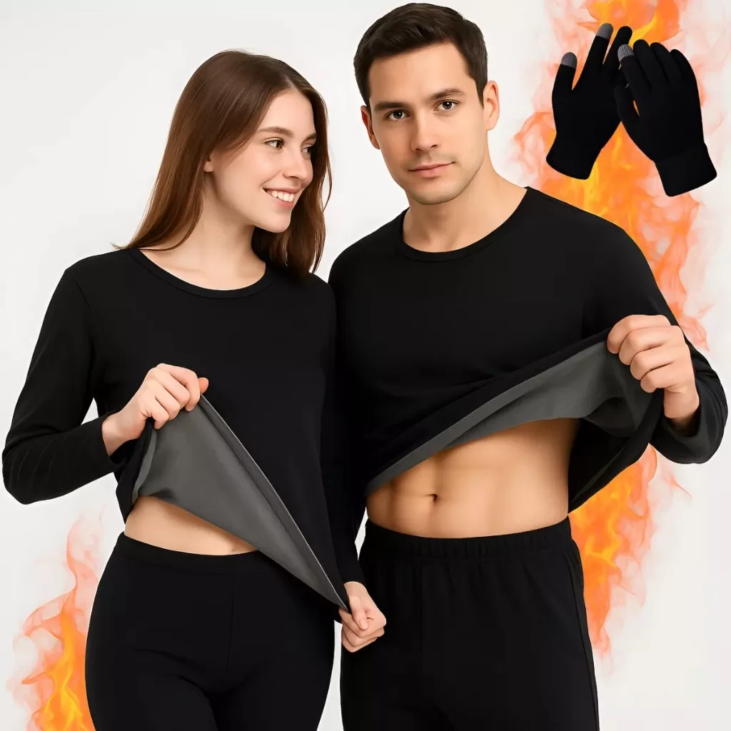 Kit Frio Conjunto 2. Pele Camisa + Calça Térmica Luva Touch