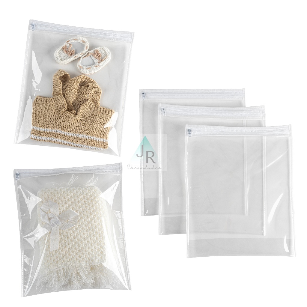 Kit 5 Saquinhos Maternidade Multiuso Organizador Nécessaire Envelope Com Zíper