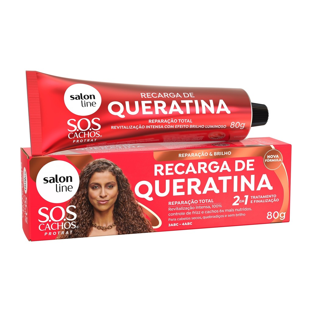 SOS Cachos Recarga de Queratina – Reparação Total 80g