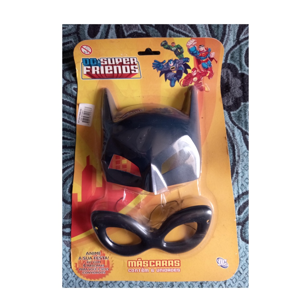 Kit 6 Máscaras Infantil Batman E Robin Dc Super Friends