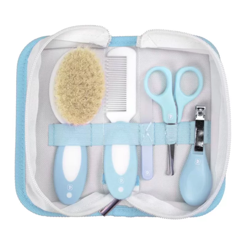 kit higiene pimpolho completo com escova com cerdas naturais 5 peças + Necesserie