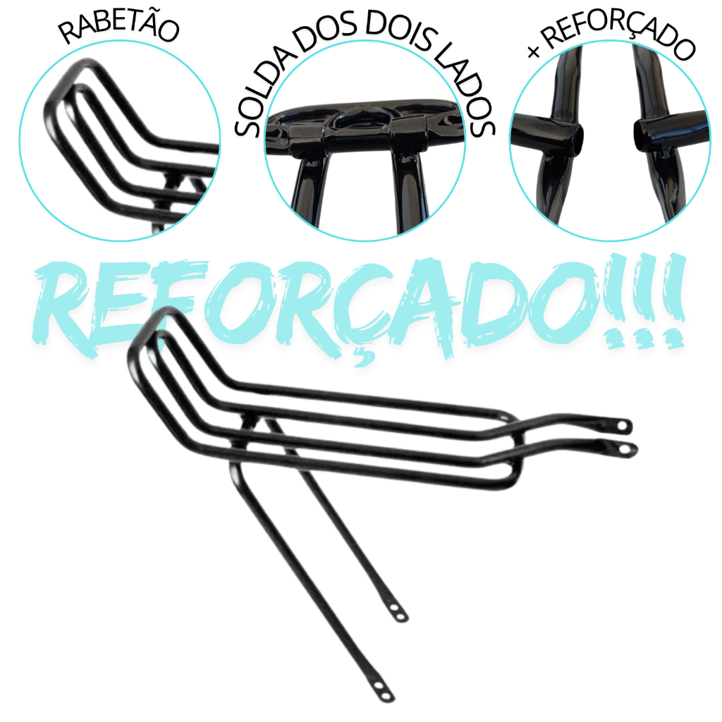 Bagageiro Garupa Rabetão De Bike Aro 26 24 20 Articulado – Preto