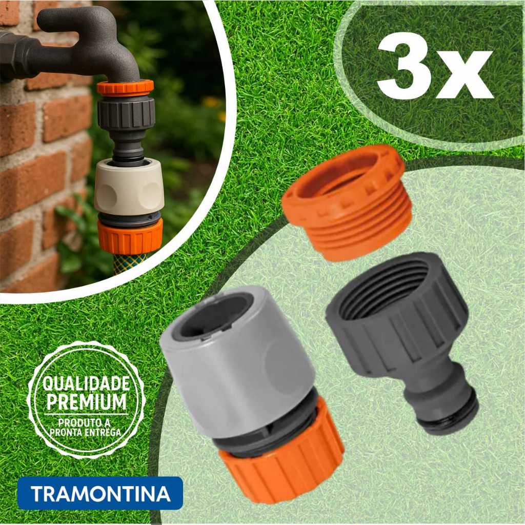 Kit 3 Engates Rápido + 3 Bico Torneira Adaptador 1/2 Ou 3/4