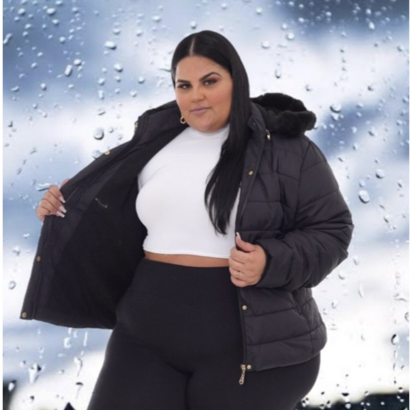 Casaco Jaqueta Bobojaco Feminino Nylon Puffer Esquimó Forrada Pêlinhos Plus Size