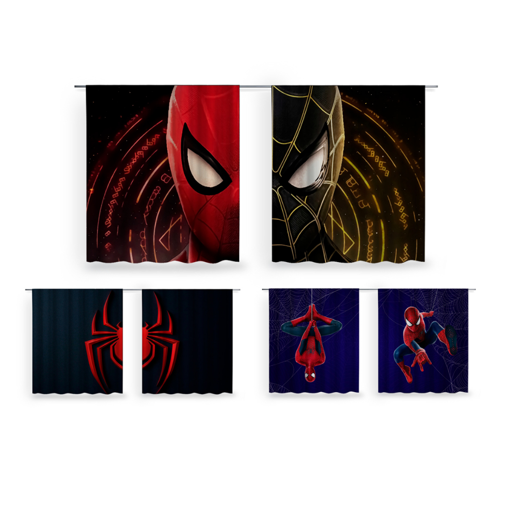 Cortina Quarto Infantil 2,00 x 1,50 Heróis Homem Aranha Avengers Vingadores Estampada Sublimada