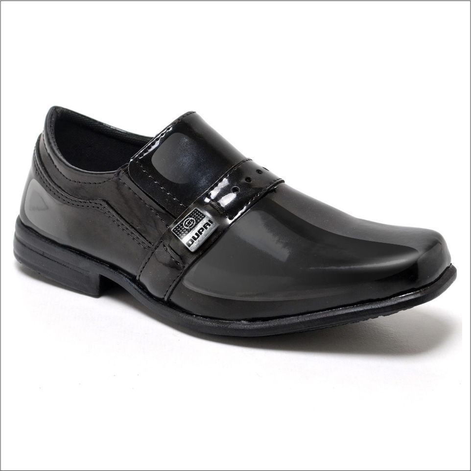 Sapato Social Infantil Masculino Preto Verniz Super Confortavel
