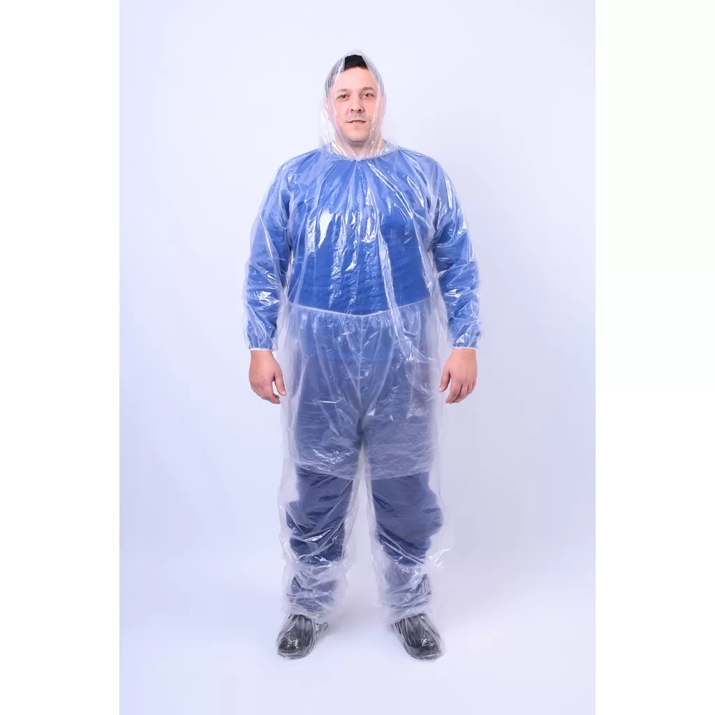 Conjunto Impermeável em Polietileno Transparente Bota, Calça e Capa com Capuz CA 30355 e CA 30354