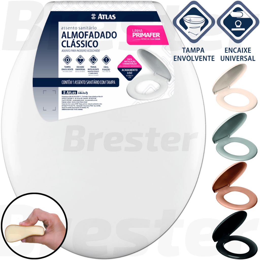 Assento Sanitário Almofadado Qualidade Oval Clássico Original Tampa Vaso Deca Celite Icasa Universal
