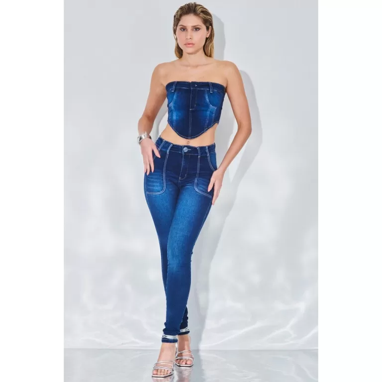 Calça Feminina Hydra Jeans Skinny Bolso Amplo Pla