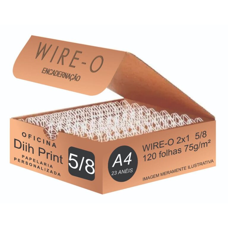 WIRE-O P/ ENCADERNAÇÃO 2X1 A4 5/8 P/ 120 FLS BRA