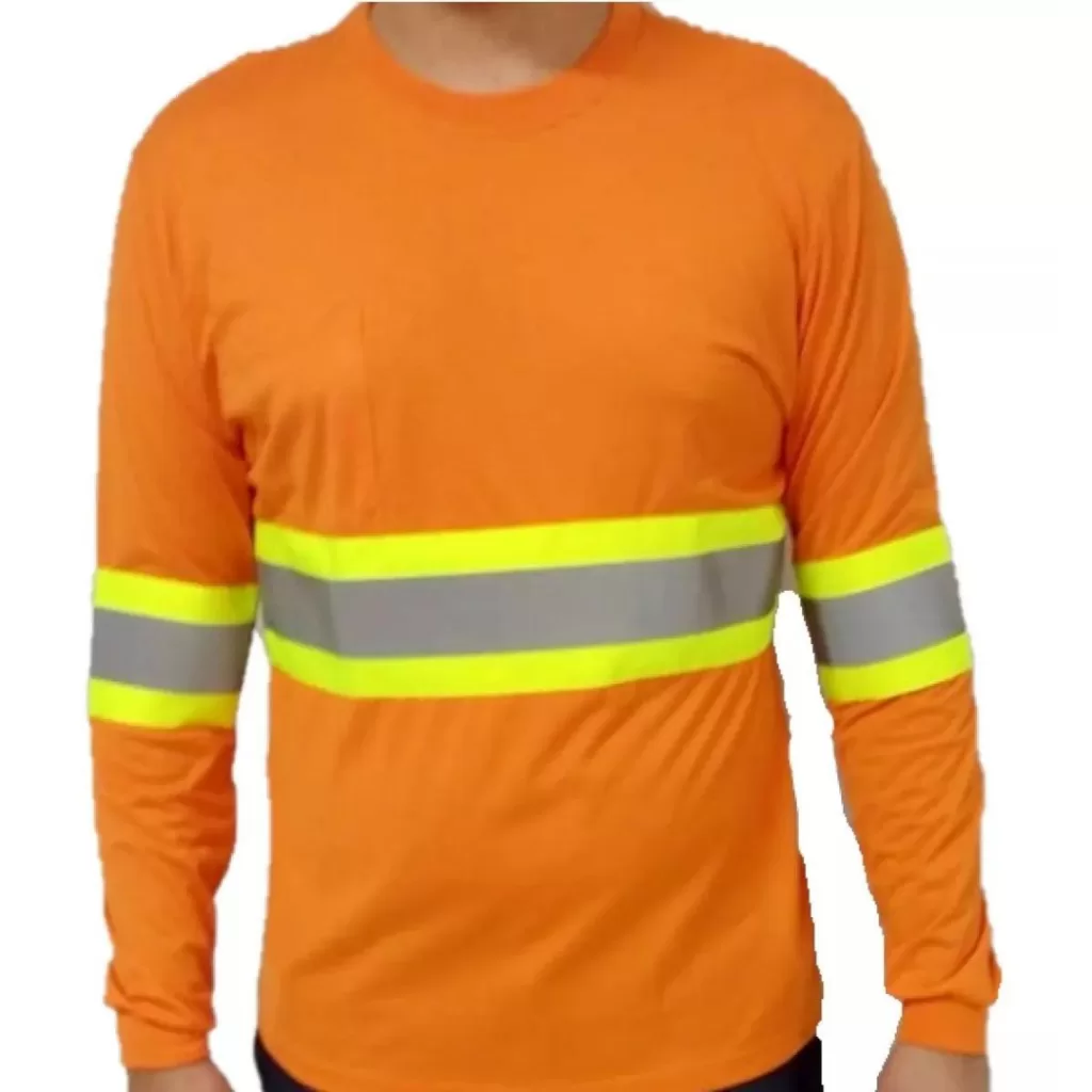 Kit 2 Camisas Manga Longa Faixas Refletiva Construção Civil
