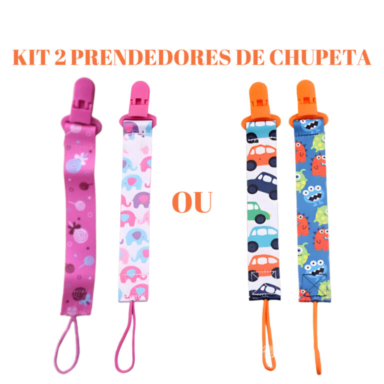 Kit 2 Unidades Prendedor Clipe Chupeta Menino e Me